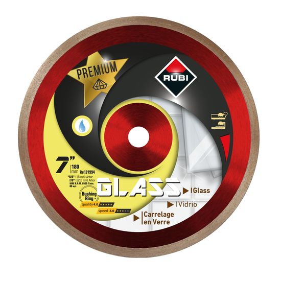 Wet Diamond Blade Premium for Glass Tiles 7"