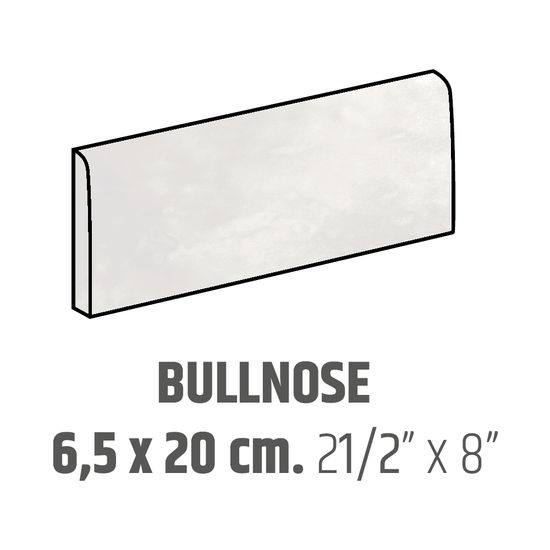 Ceramic Wall Molding Bullnose Artisan White Glossy 2.5" x 8" (Pack of 38)