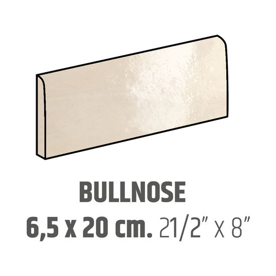 Ceramic Wall Molding Bullnose Artisan Ochre Glossy 2.5" x 8" (Pack of 38)