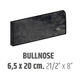 Bordures murales pour céramique Bullnose Artisan Graphite Lustré 2.5" x 8"