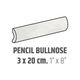 Bordures murales pour céramique Pencil Bullnose Artisan White Lustré 1" x 8"