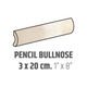 Ceramic Wall Molding Pencil Bullnose Artisan Ochre Glossy 1" x 8" (Pack of 15)