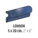 Ceramic Wall Molding London Artisan Colonial Blue Glossy 2" x 8" (Pack of 24)