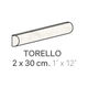 Bordures murales pour céramique Torello Carrara Mat 1" x 12" (paquet de 48)