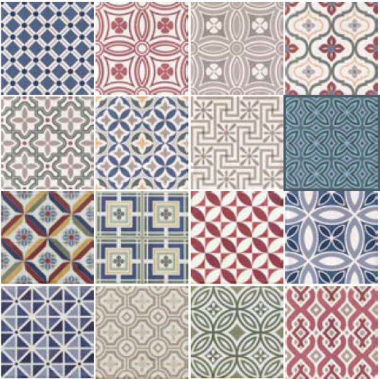 Tuiles murales Country Patchwork Poli 5" x 5"