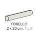 Ceramic Wall Molding Torello Country Blanco Matte 1" x 8" (Pack of 21)
