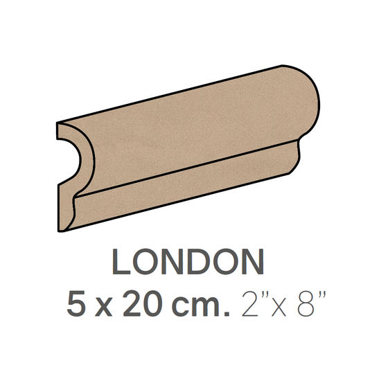 Ceramic Wall Molding London Country Vison Polished 2" x 8" (Pack of 24)