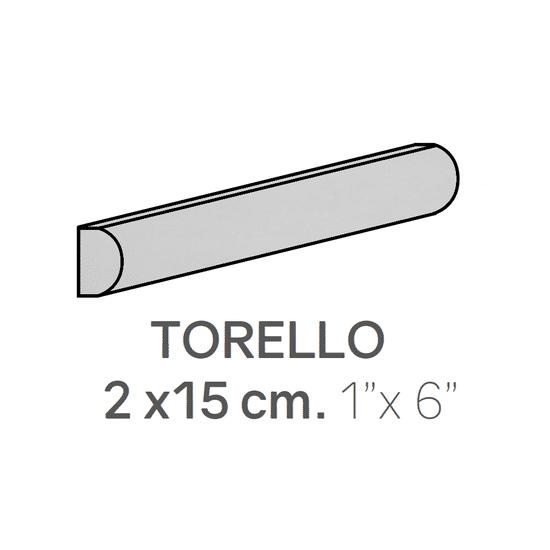Ceramic Wall Molding Torello Masia Light Grey Glossy 1" x 6" (Pack of 27)