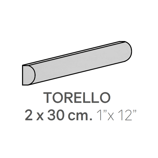 Ceramic Wall Molding Torello Masia Light Grey Glossy 1" x 12" (Pack of 48)