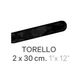 Ceramic Wall Molding Torello Masia Black Glossy 1" x 12"