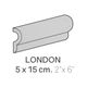 Bordures murales pour céramique London Masia Light Grey Lustré 2" x 6" (paquet de 24)