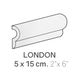 Ceramic Wall Molding London Masia White Glossy 2" x 12"