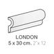 Bordures murales pour céramique London Masia White Mat 2" x 12" (paquet de 24)