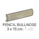 Ceramic Wall Molding Pencil Bullnose Masia Olive Glossy 1" x 6" (Pack of 18)
