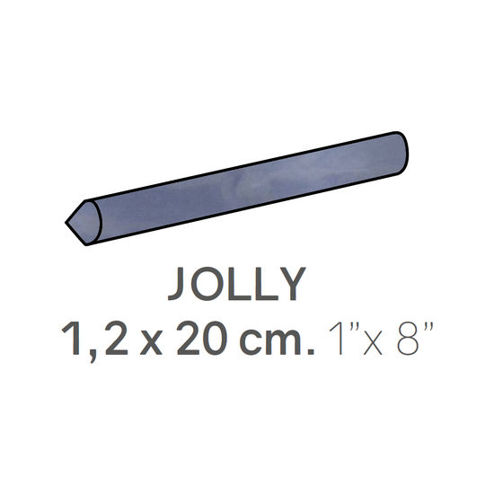 Ceramic Wall Molding Jolly Masia Blue Glossy 1" x 8" (Pack of 60)