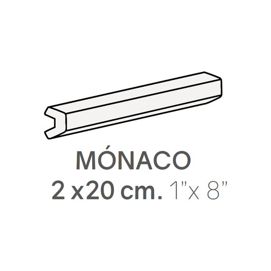 Bordures murales pour céramique Monaco Metro White Poli 1" x 8" (paquet de 27)