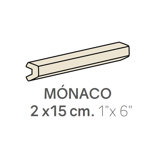 Bordures murales pour céramique Monaco Metro Cream Poli 1" x 6" (paquet de 27)
