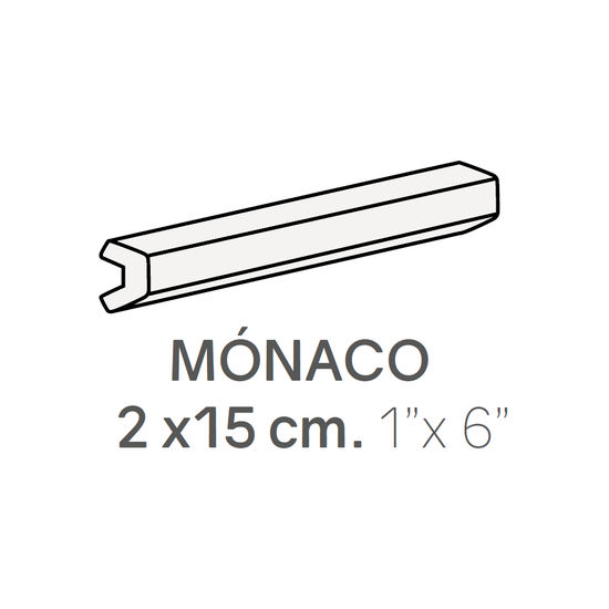 Ceramic Wall Molding Monaco Metro White Matte 1" x 6" (Pack of 27)