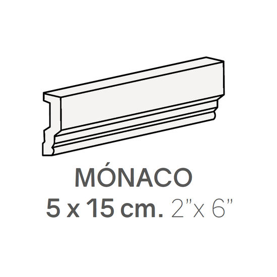 Ceramic Wall Molding Monaco Metro White Matte 2" x 6" (Pack of 24)