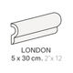 Bordures murales pour céramique London Metro White Poli 2" x 12" (paquet de 44)