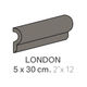 Bordures murales pour céramique London Metro Light Grey Poli 2" x 12" (paquet de 44)