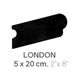 Bordures murales pour céramique London Metro Black Poli 2" x 8" (paquet de 24)