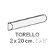 Bordures murales pour céramique Torello Metro White Poli 1" x 8" (paquet de 60)