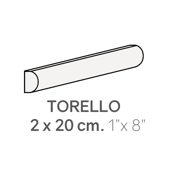 Ceramic Wall Molding Torello Metro White Polished 1" x 8" (Pack of 60)