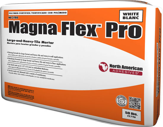 Magna Flex Pro Floor, Wall & Membrane Mortar NA 3780, White - 50 lb