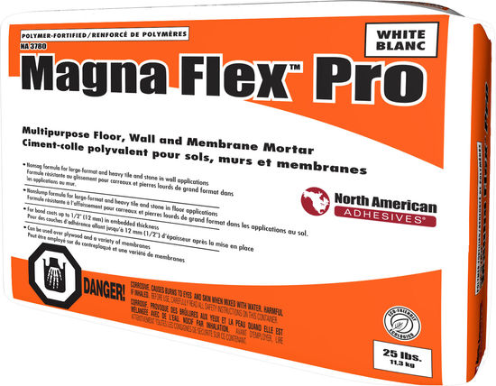 Magna Flex Pro Floor, Wall & Membrane Mortar NA 3780, White - 25 lb
