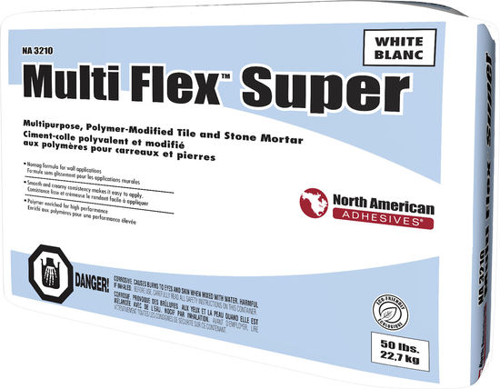 Multi Flex Super Multipurpose Tile Mortar NA 3210, White - 50 lb