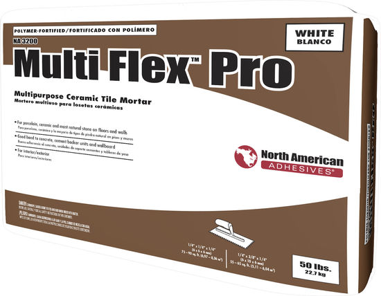 Multi Flex Pro Ceramic Tile Mortar NA 3200, White - 50 lb