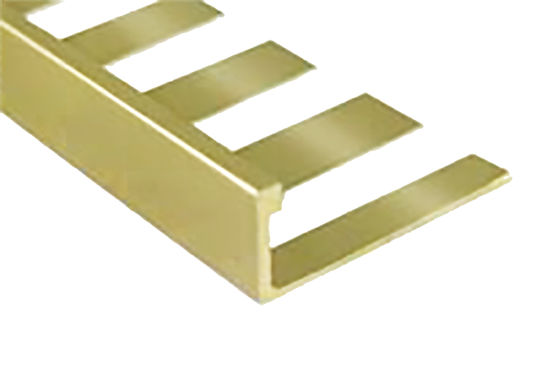 Flat Tile Edge Contour Satin Gold Anodized 3/8" (10 mm) x 8'