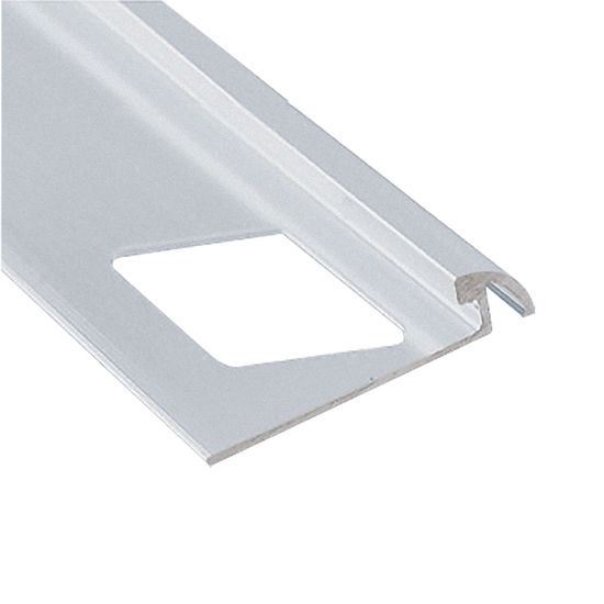 Round Tile Edge, Satin Clear Anodized - 1/4" x 8'