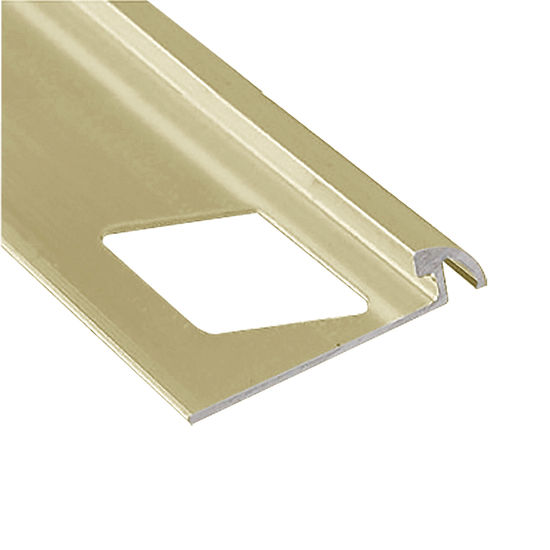 Round Tile Edge Anodized Aluminum Satin Gold 1/4" x 8'