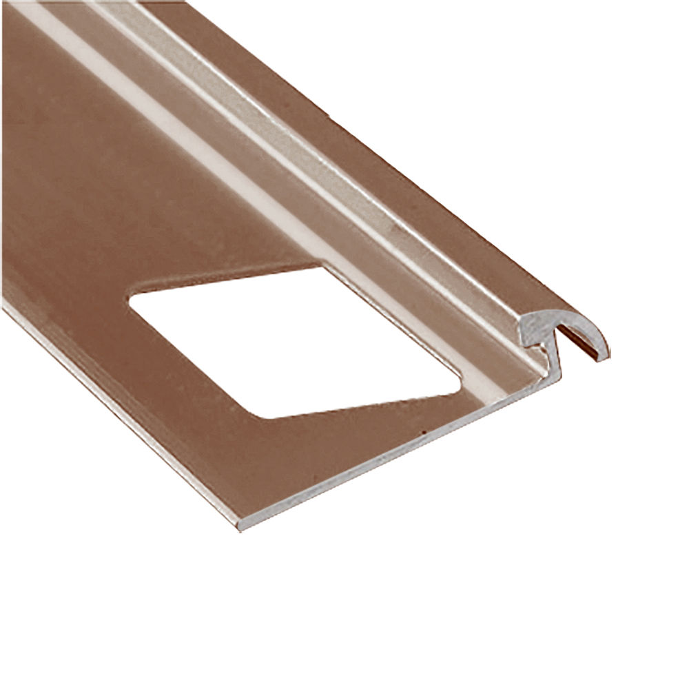 Prova Round Tile Edge, Satin Champagne 3/8" x 8' (CM2251SCP08) FloorBox