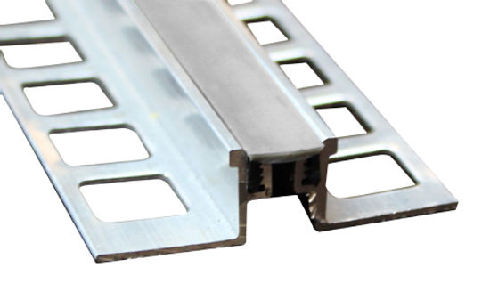 Joint de dilatation en aluminium à usage intensif, Finition d'usinage avec insertion en vinyle grise - 3/8" x 8'
