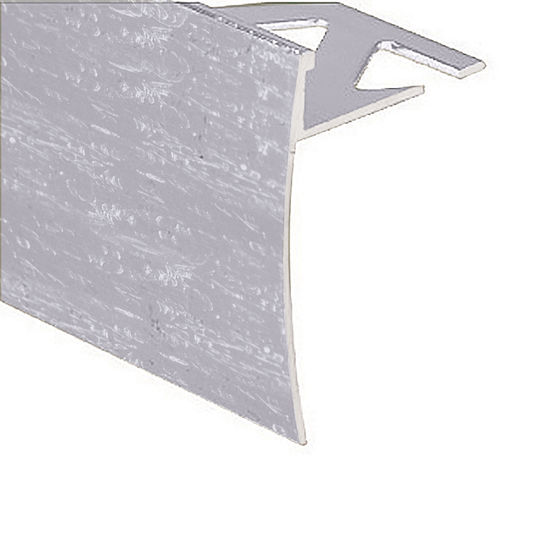 Ceramic Tile Stair Nosing, Hammered Clear Anodized - 3/8" x 12'