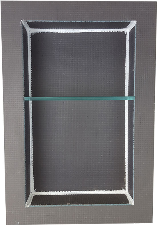 Niche Shower Shelf with Adjustable Safety Glass - 24" x 16"