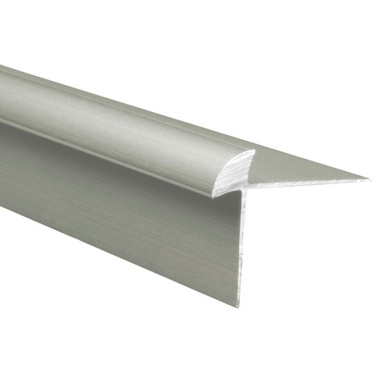 Nez de marche en aluminium avec coin extérieur carré pour LVT/LVP, Titane satiné - 15/64" x 9/32" x 12'