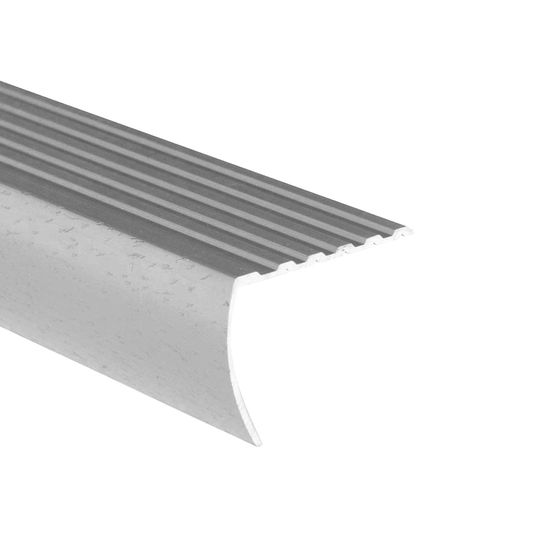 Drop Stair Nosing Aluminum Hammered Silver 1 1/8" x 12'