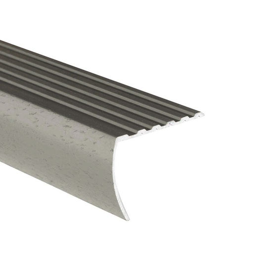 Drop Stair Nosing Aluminum Hammered Titanium 1 1/8" x 12'