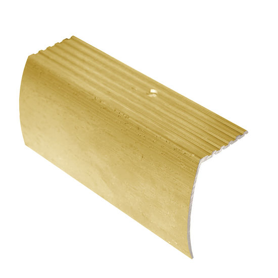 Aluminum Drop Stair Nosing, Hammered Gold Anodized - 1 3/8" x 12'