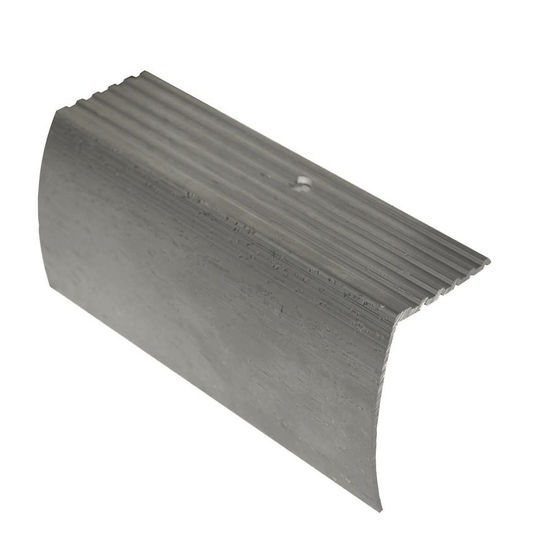 Aluminum Drop Stair Nosing, Hammered Titanium - 1 3/8" x 12'