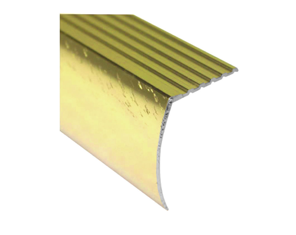 MD PRO Aluminum Drop Stair Nosing, Hammered Gold Anodized 1 5/8" x 12' (CM2191HGA12) FloorBox