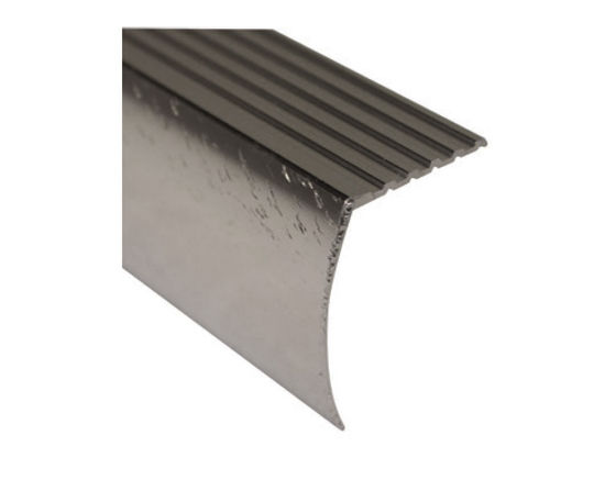 Aluminum Drop Stair Nosing, Hammered Titanium - 1 5/8" x 12'