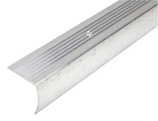 Aluminum Drop Stair Nosing Hammered, Silver - 1 7/8" x 12'