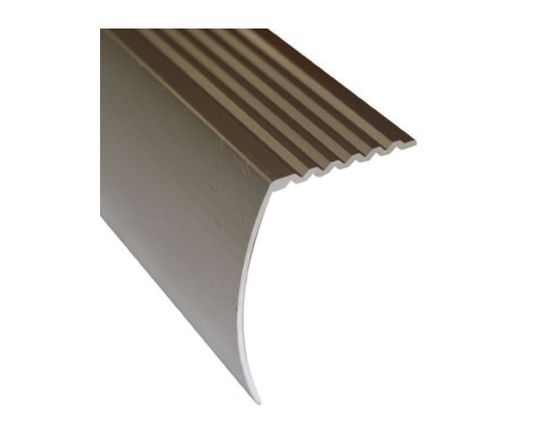 Aluminum Drop Stair Nosing Hammered, Titanium - 1 7/8" x 12'