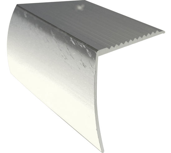 Nez de marche en aluminium avec tombant Argent martelé 2" x 12'