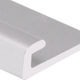 Moulure de finition en J en aluminium, Brillant clair - 1/10" x 1-3/16" x 12'